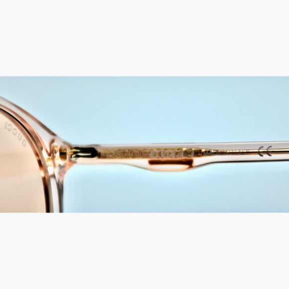 GUCCI GG0261SA 006 SHINY TRANSPARENT ORANGE ROUND SUNGLASSES. 57mm - Picture 11 of 12